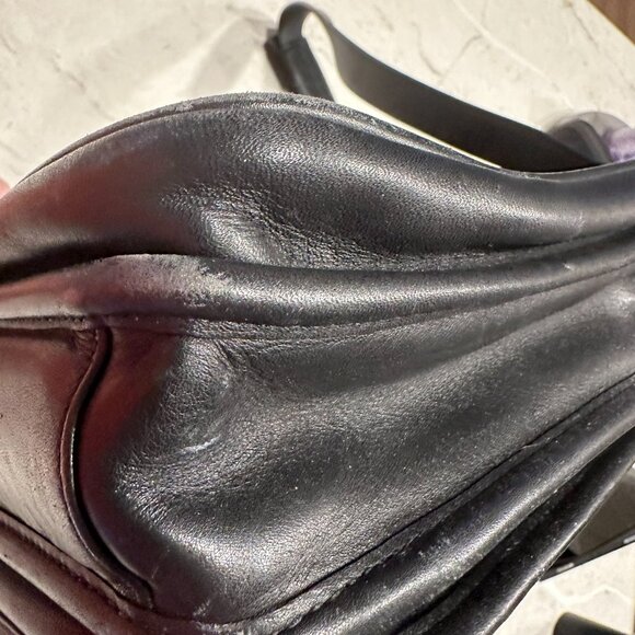 COACH Briefcase Black Leather Double Buckle Shoulder Strap Messenger Vintage - Picture 10 of 10